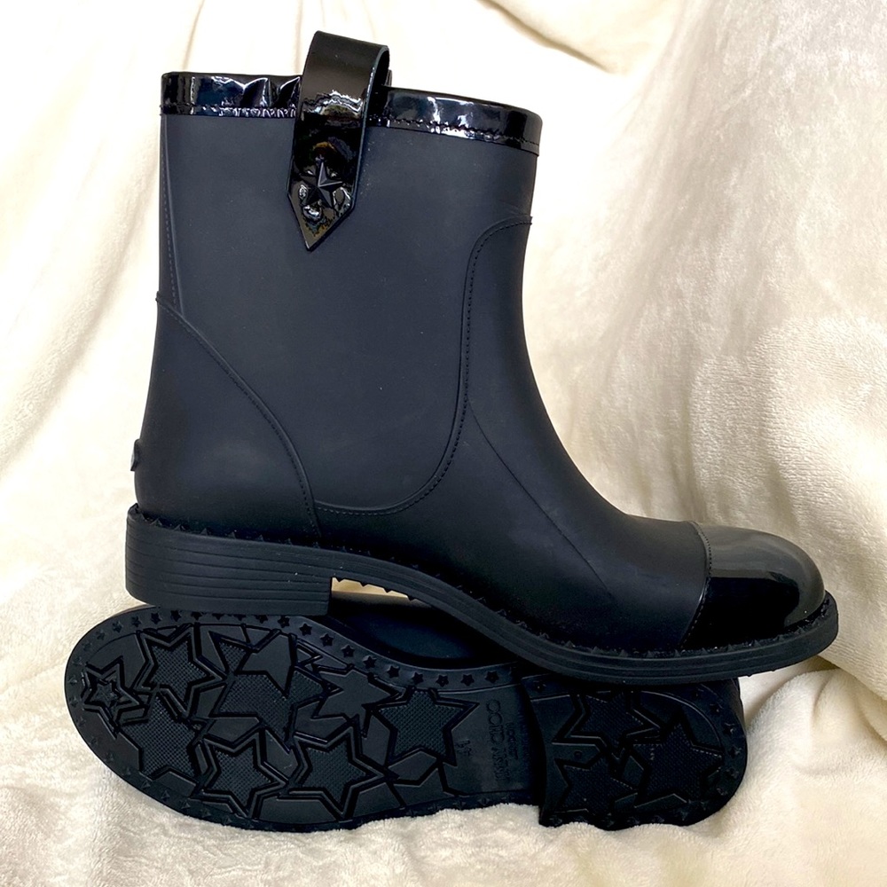 Jimmy Choo 'Edie' Rain Boot Black